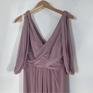 Azazie Noelia Dusty Rose Bridesmaid Womens Stretch A-Line Pleated Mesh Dress 12A